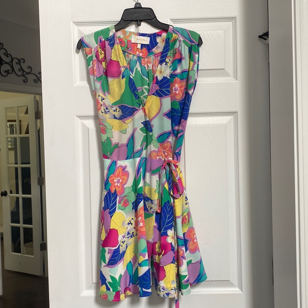 YUMI KIM Silk Tropical Soho Mixer Wrap Dress HTF Color sz S